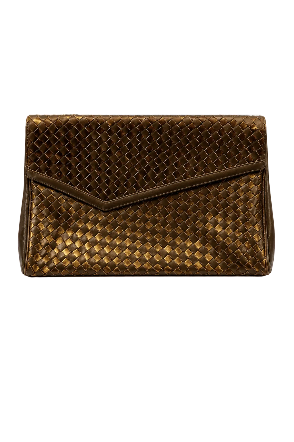 1980s Bronze Leather Bag - Front View