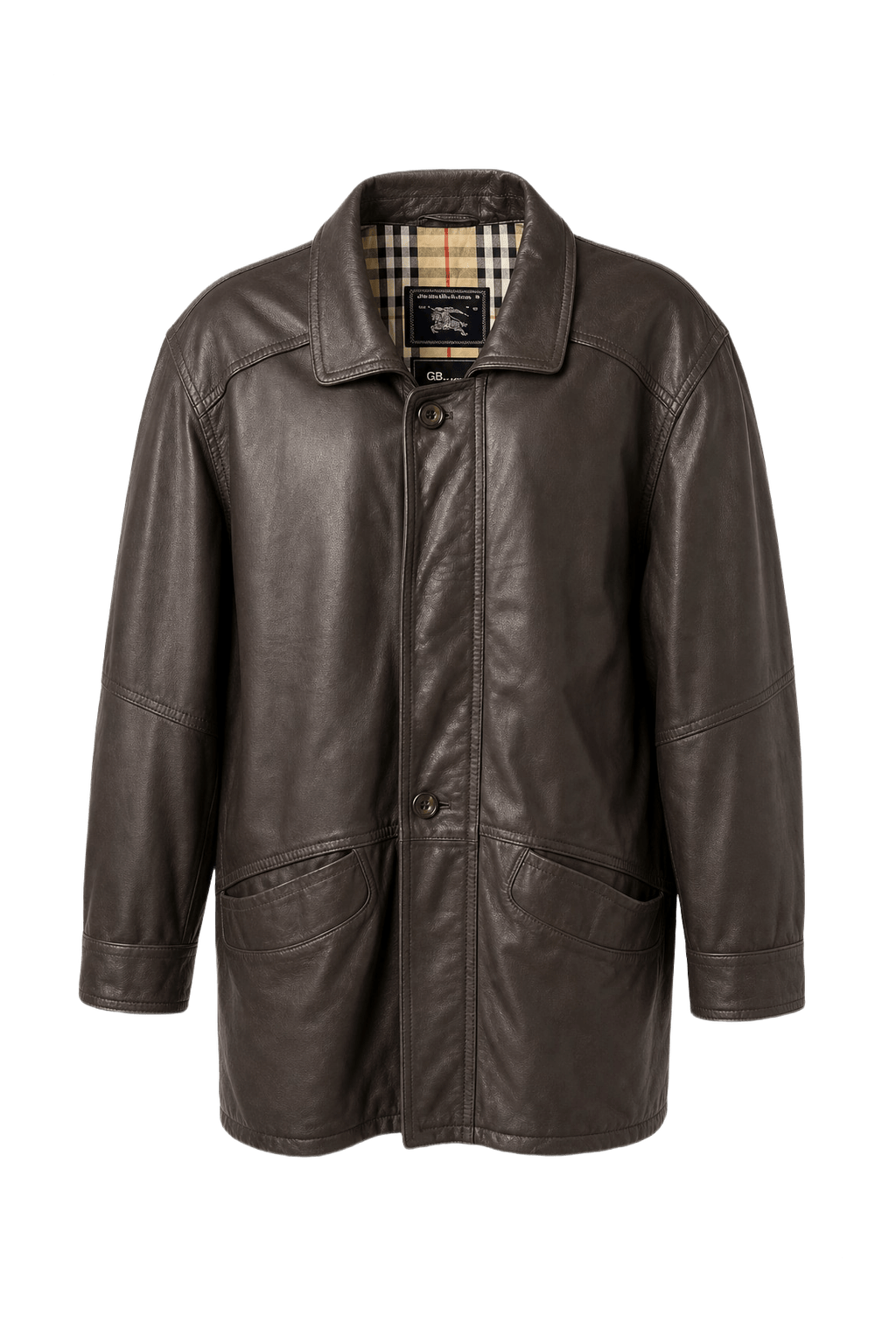 1980s Dark Brown Leather Jacket - Front View