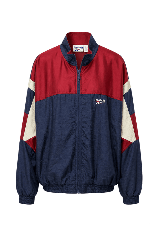 1980s Navy Blue Synthetic Jacket - Front View