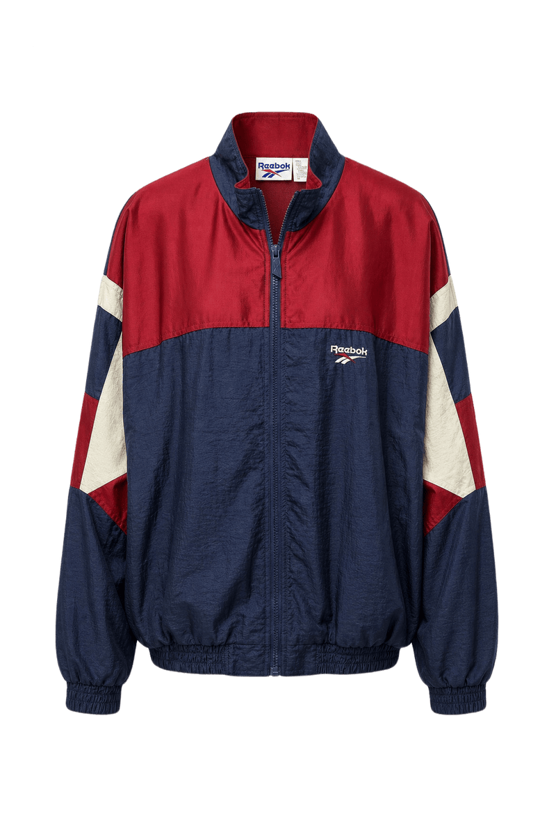 1980s Navy Blue Synthetic Jacket - Front View