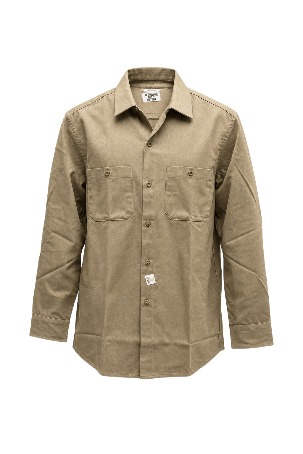 1970s Beige Cotton Shirt - Front View