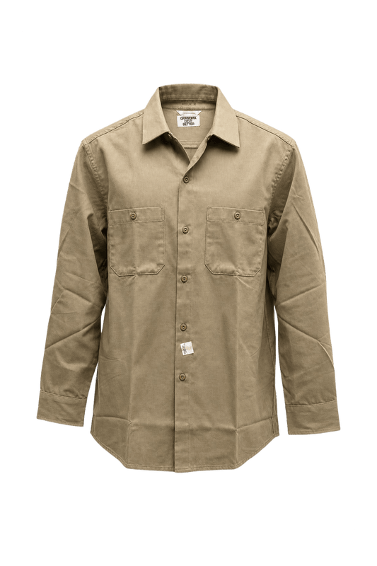 1970s Beige Cotton Shirt - Front View