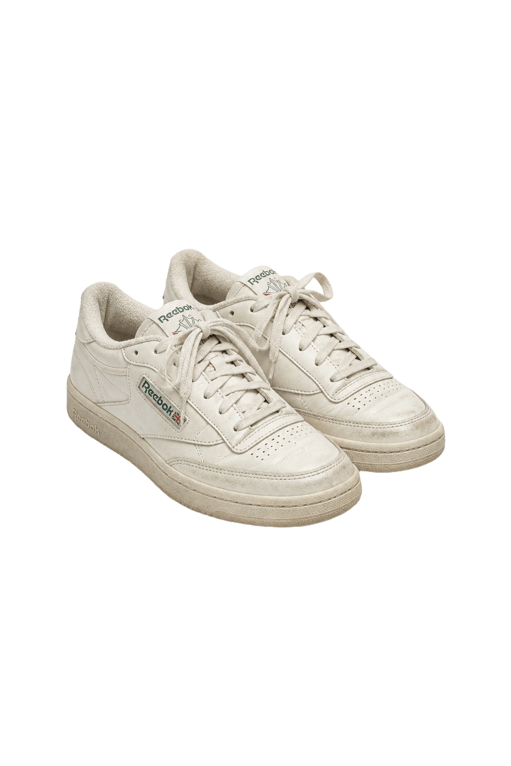 1980s White Leather Sneakers - Front View