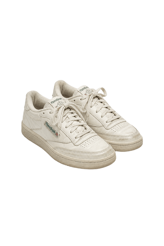 1980s White Leather Sneakers - Front View