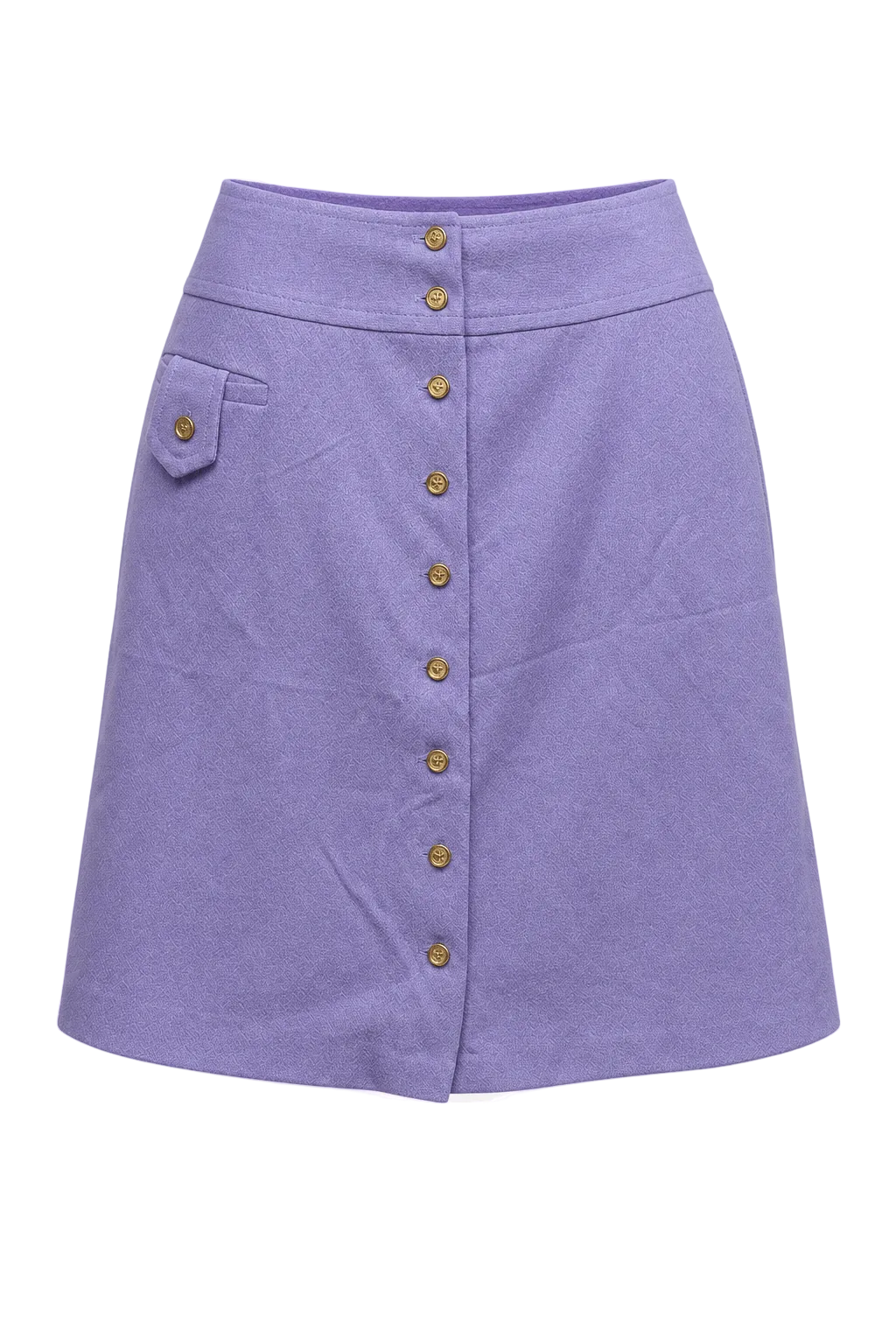 1970s Lavender Synthetic Blend Skirt - Front View