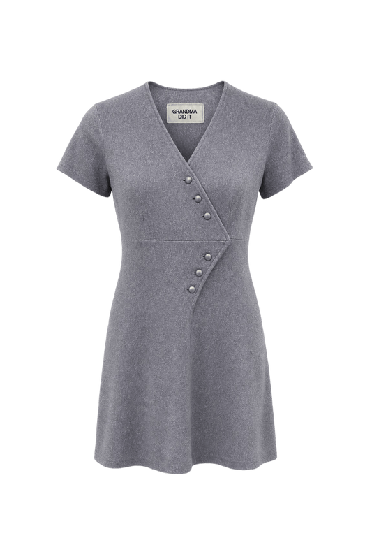 1960s Lavender Synthetic Blend Dress - Front View