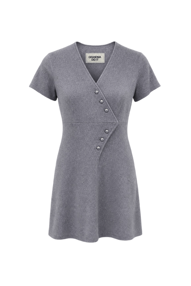 1960s Lavender Synthetic Blend Dress - Front View