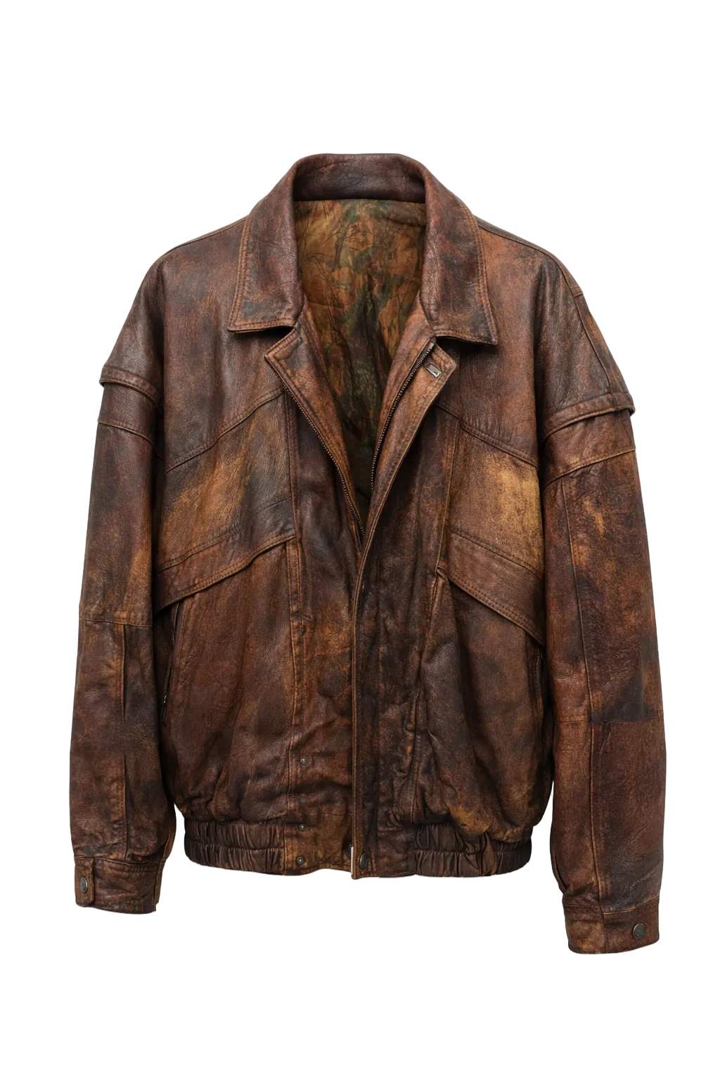 1990s Brown Leather Jacket - Front View
