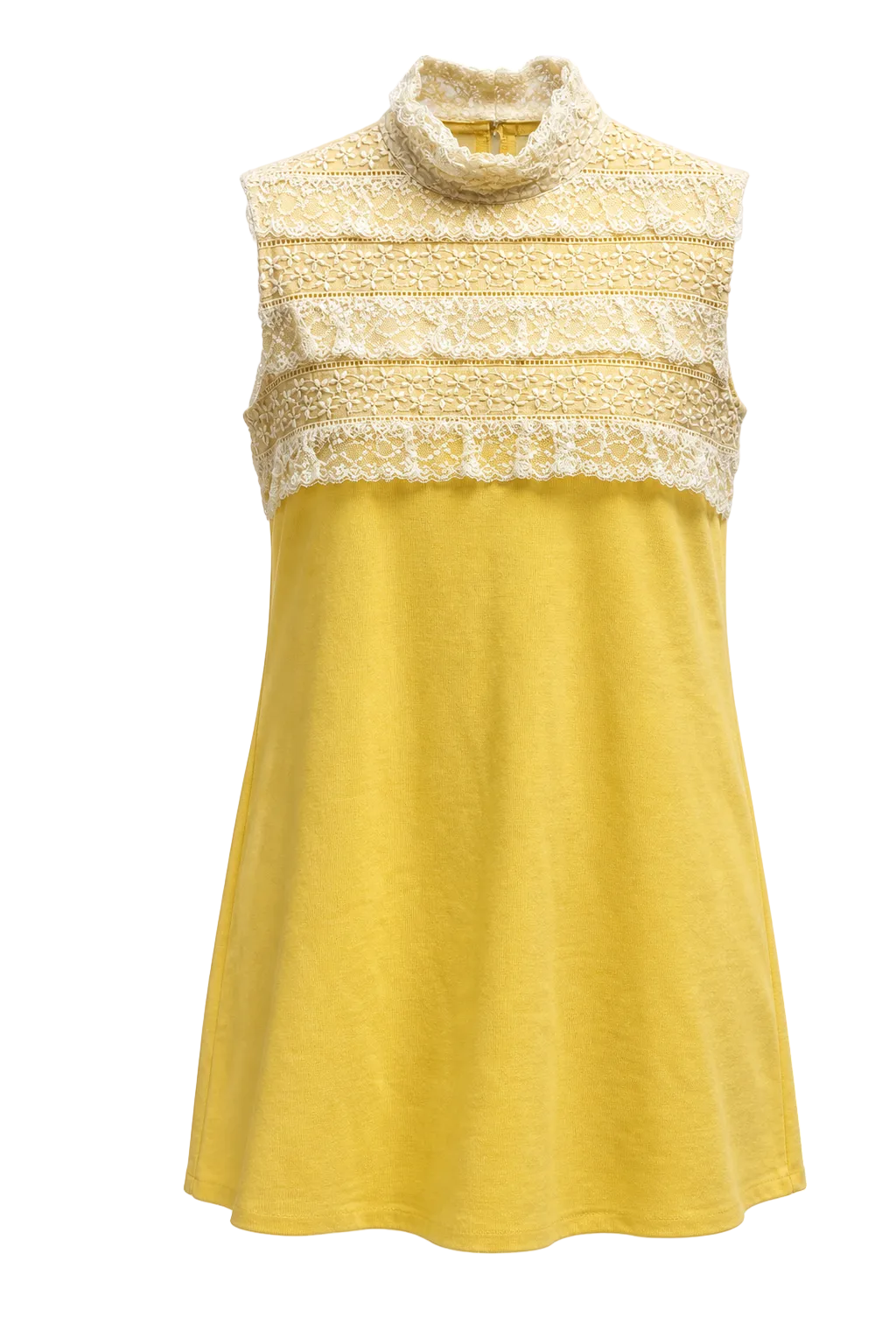 1960s Yellow Velvet Dress - Front View