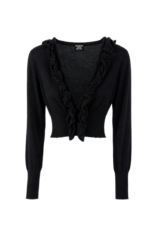 1990s Black Unknown Cardigan - Front View