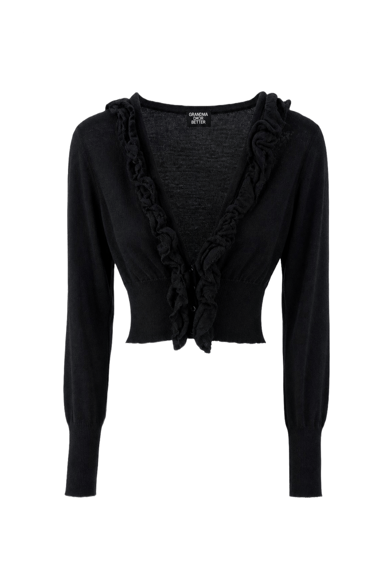 1990s Black Unknown Cardigan - Front View