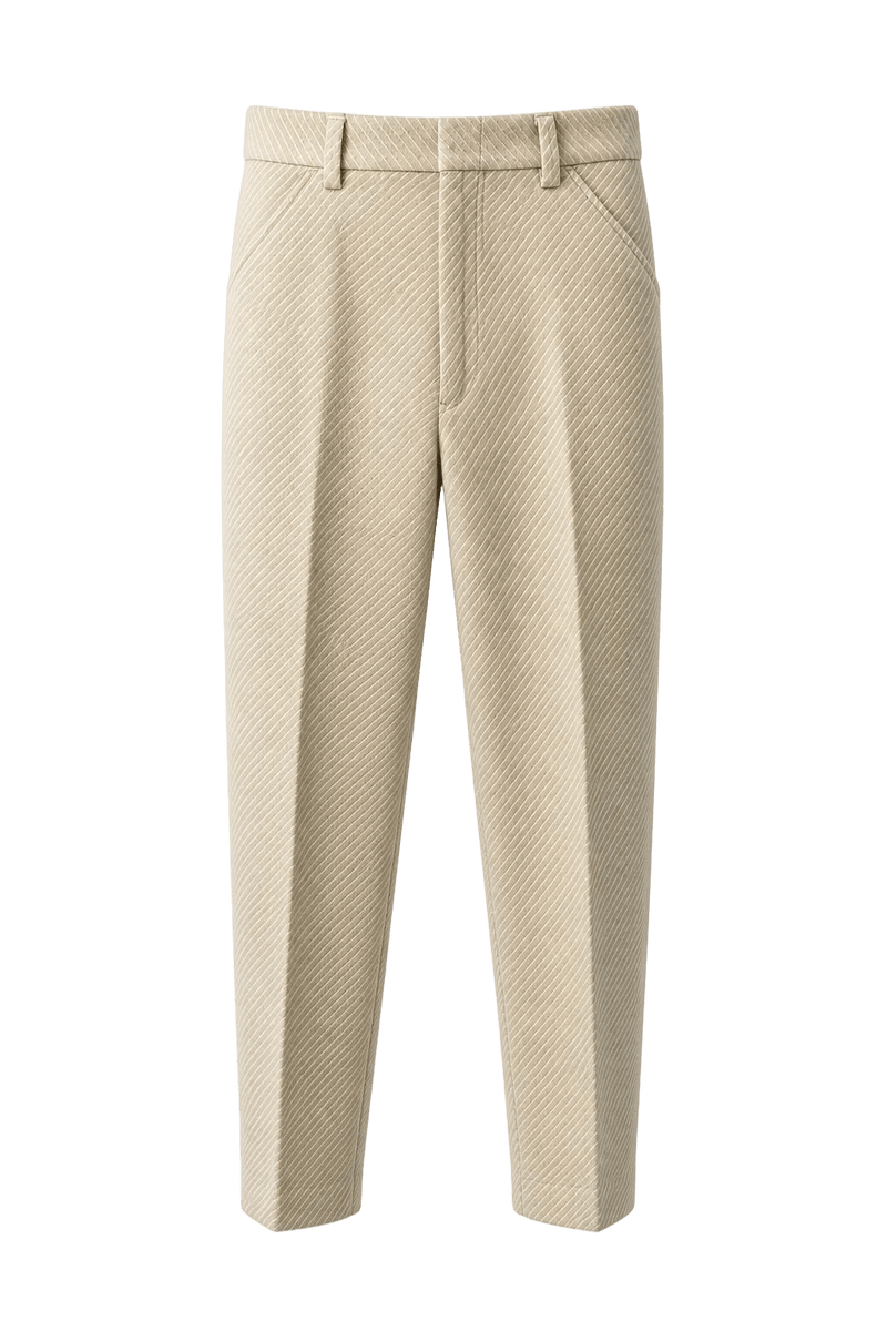 1970s Cream Corduroy Trousers - Front View