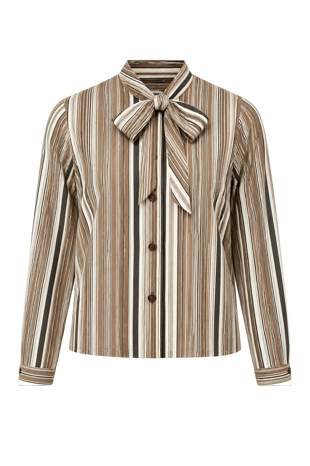 1960s Brown Cotton Blouse - Front View