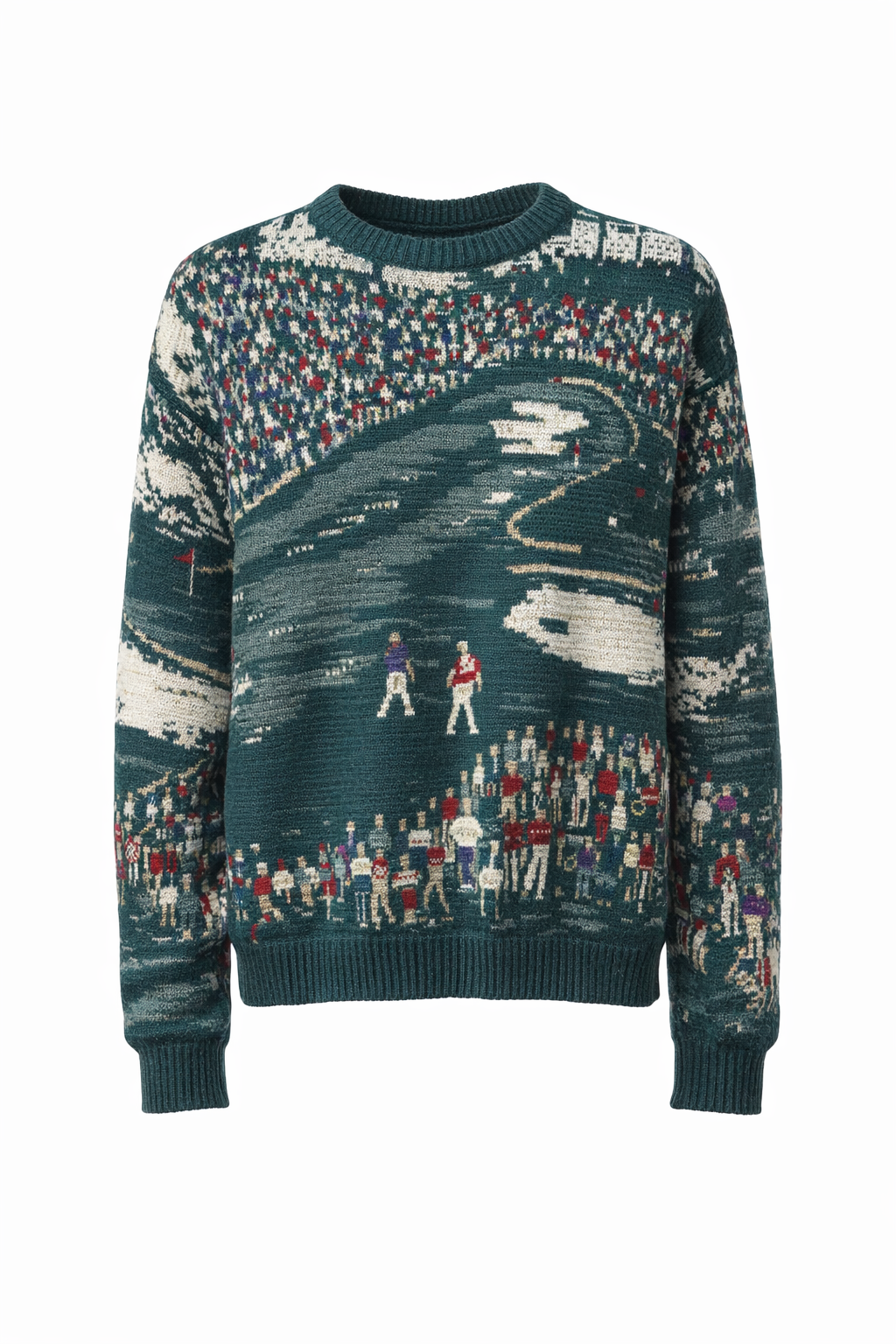 1980s Dark Green Acrylic Sweater - Front View