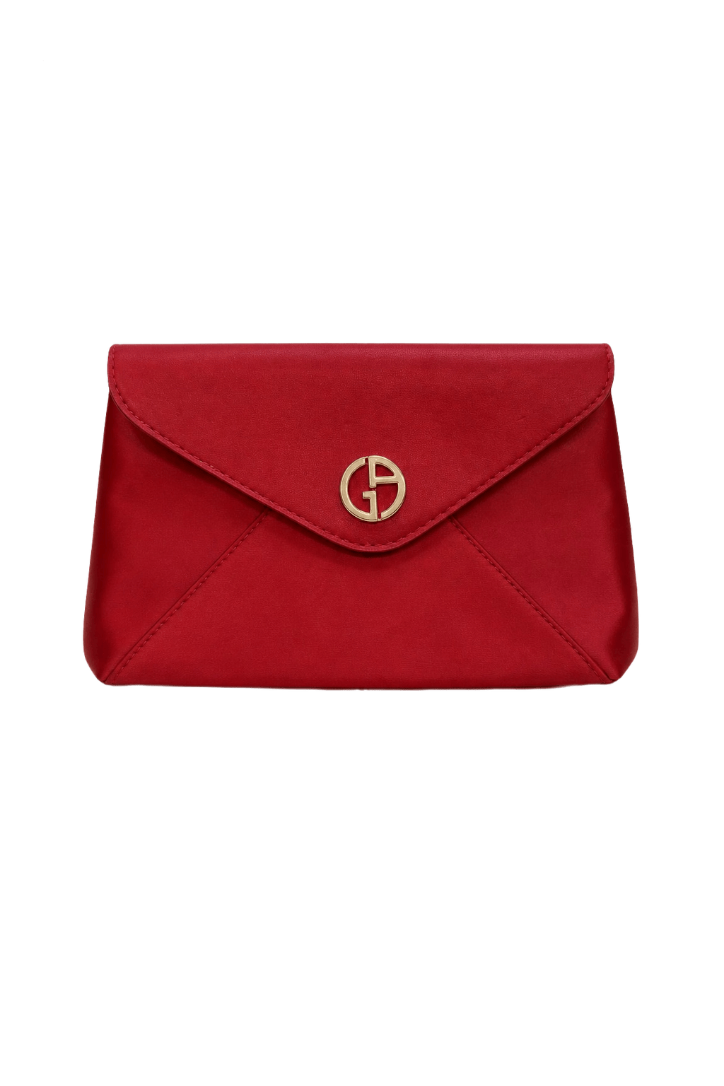 1990s Red Leather Clutch Bag - Front View