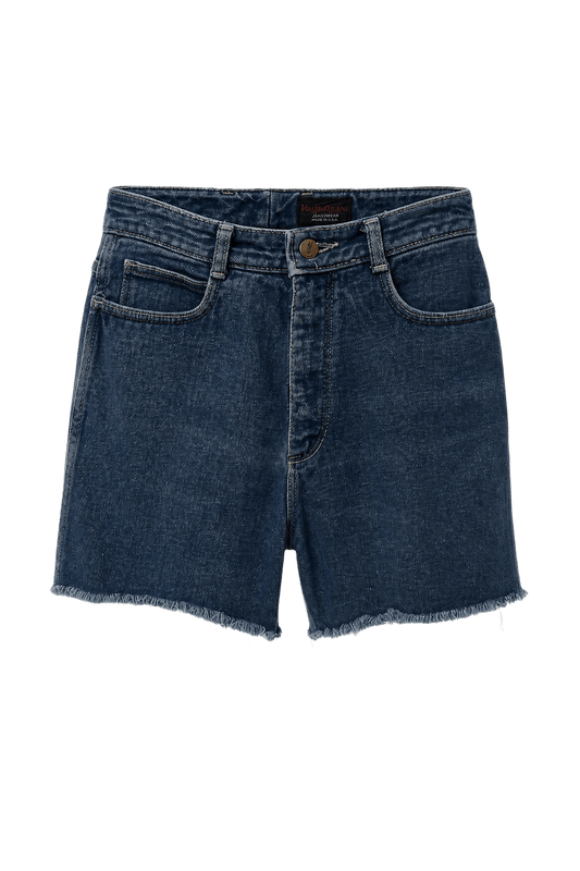 1970s Blue Denim Shorts - Front View