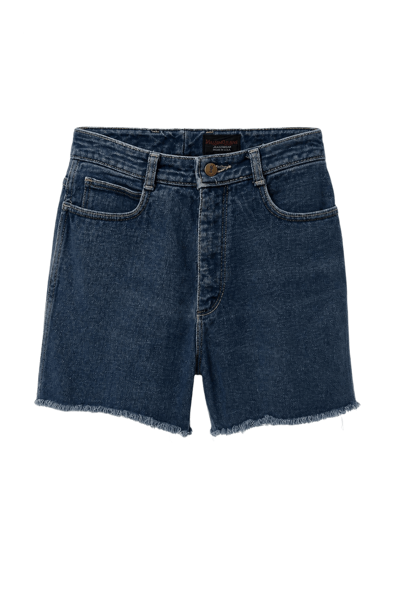 1970s Blue Denim Shorts - Front View