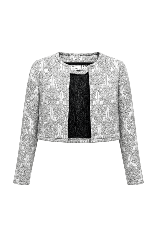 1960s Gray Cotton Blend Jacket - Front View
