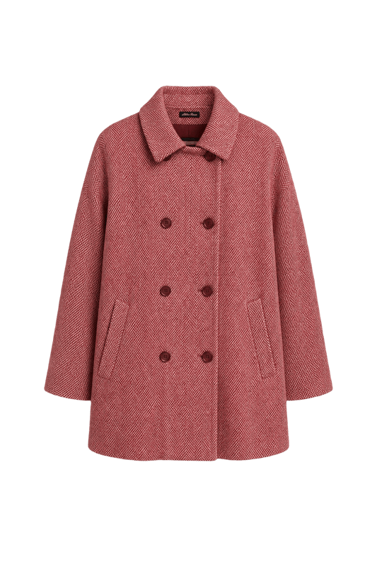 1990s Red Wool Coat - Front View