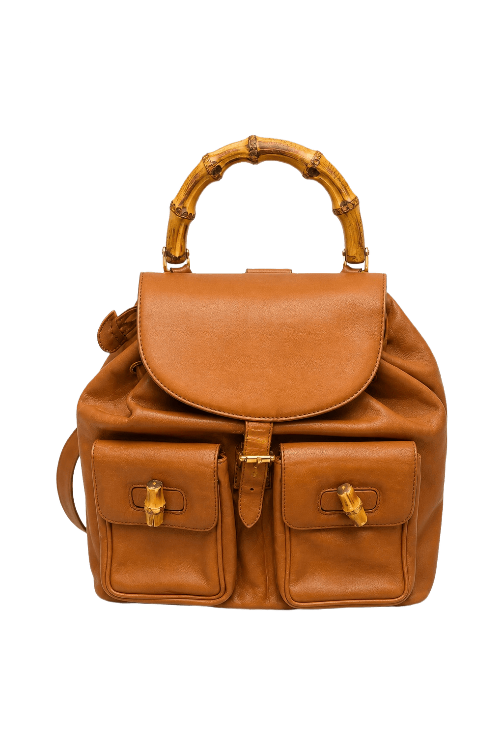 1990s Tan Leather Bag - Front View