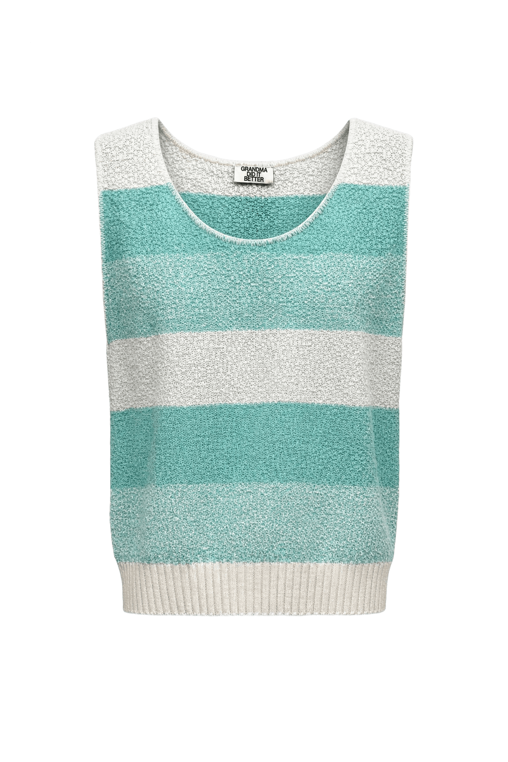 1980s Aqua Wool Blend Tank Top - Front View