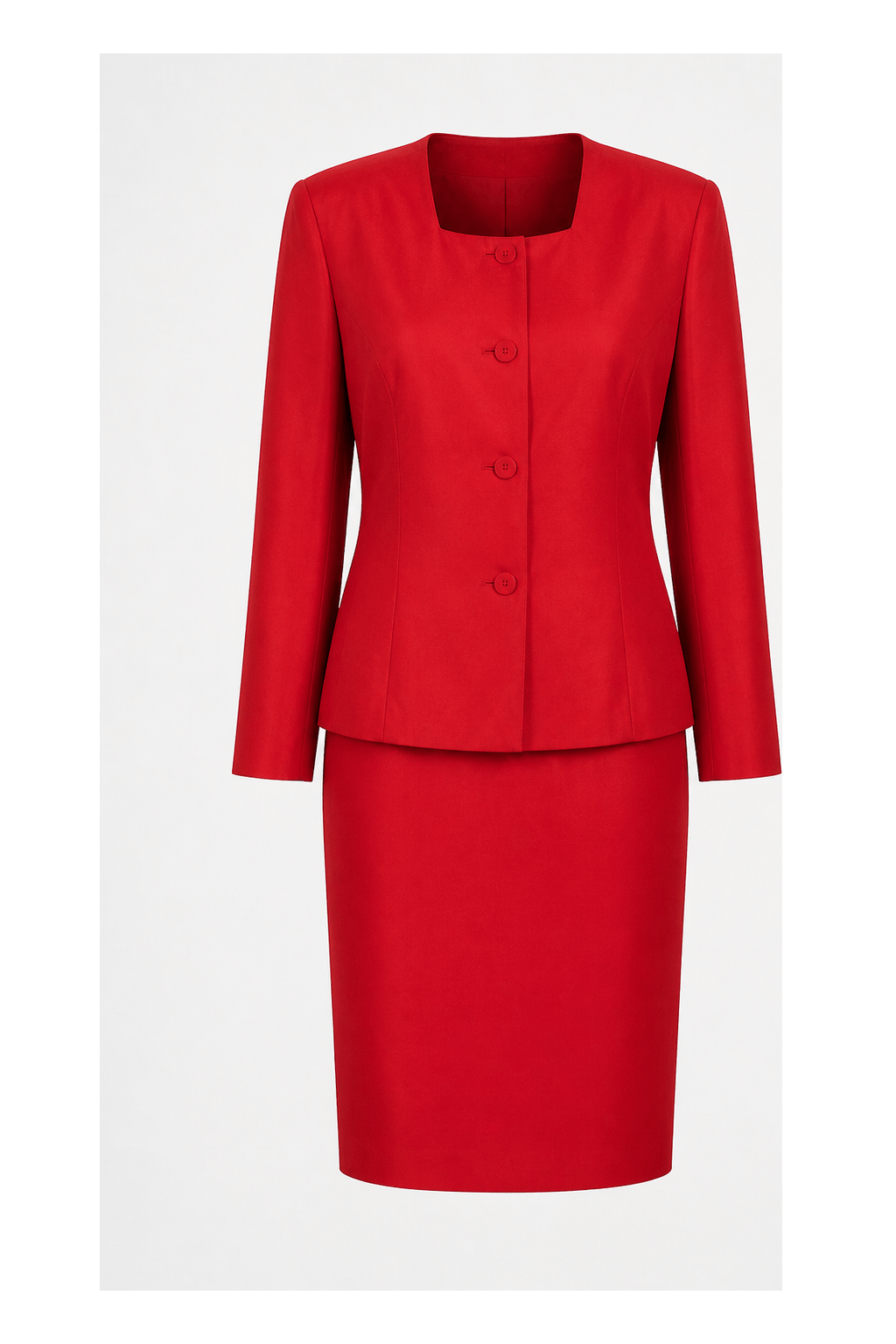 1980s Red Synthetic Suit - Front View