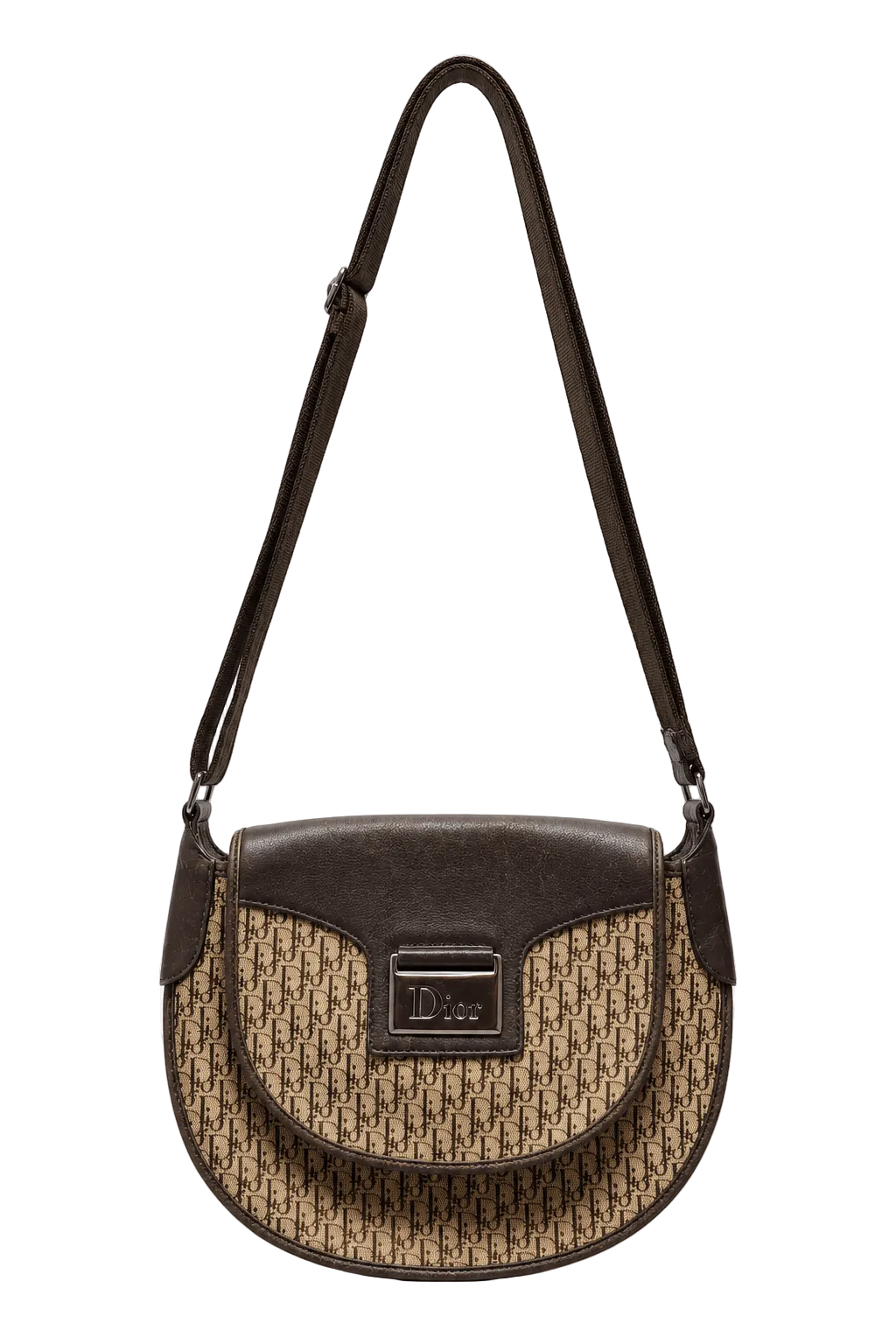 1980s Brown Leather Bag - Front View