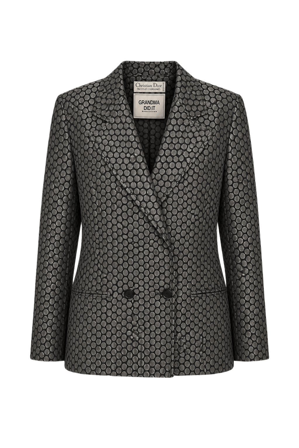 1980s Black Synthetic Blend Jacket - Front View