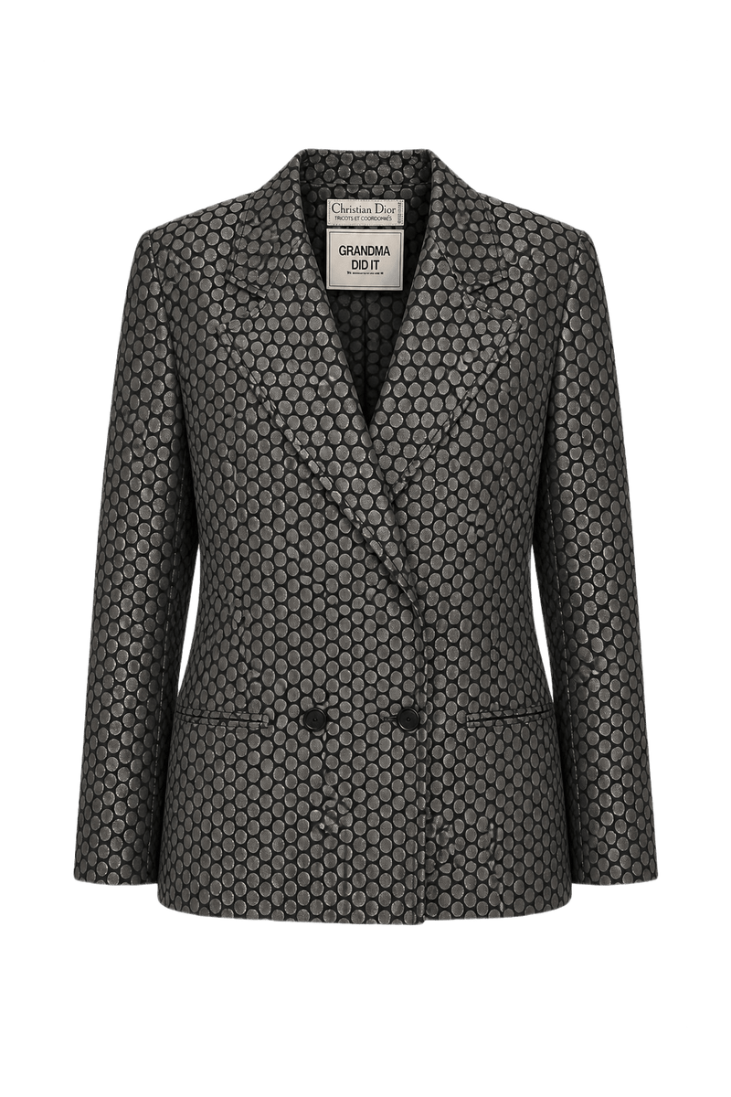 1980s Black Synthetic Blend Jacket - Front View