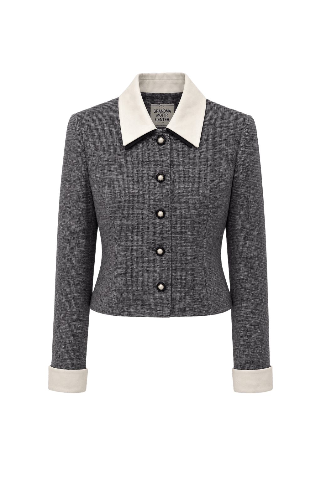 1990s Grey Wool Jacket - Front View