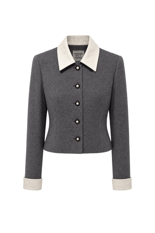 1990s Grey Wool Jacket - Front View
