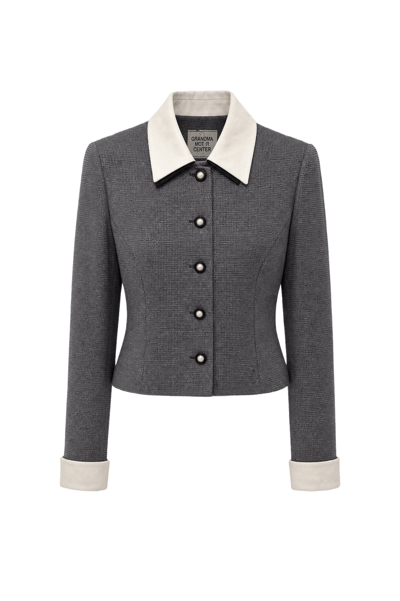 1990s Grey Wool Jacket - Front View