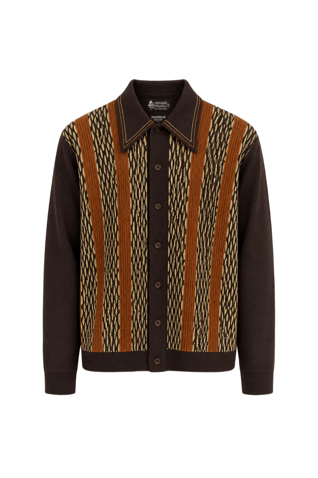 1960s Brown Polyester Jacket - Front View