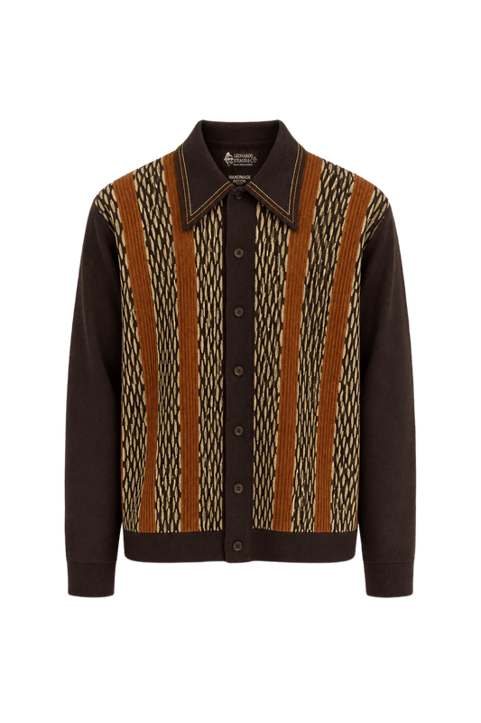 1960s Brown Polyester Jacket - Front View