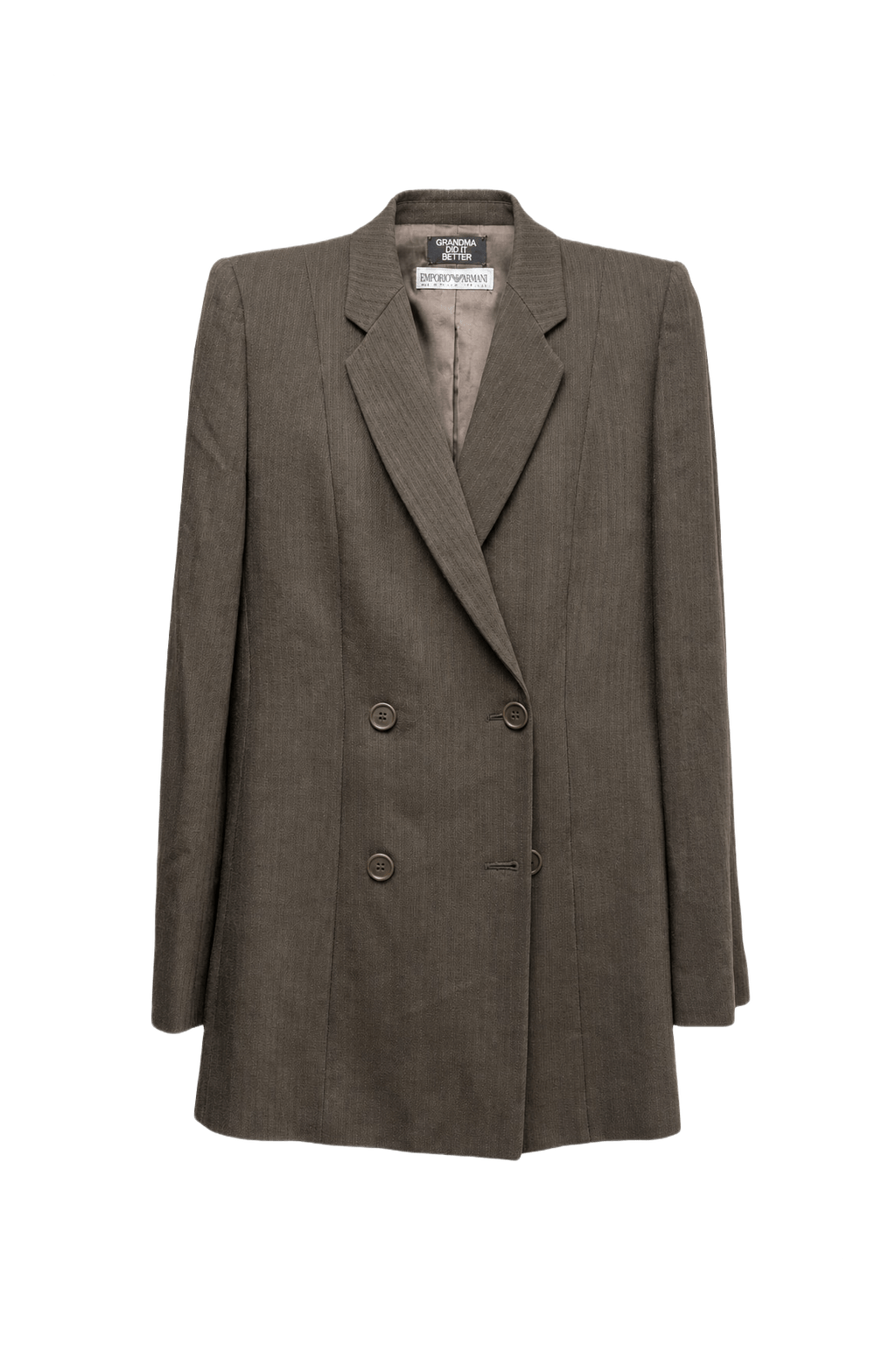 1980s Brown Wool Blend Blazer - Front View