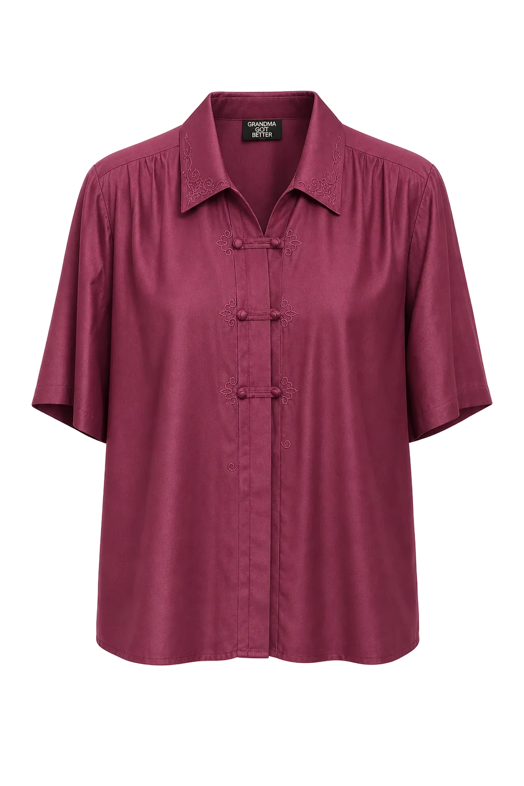 1970s Dusty Rose Pink Silk Blend Blouse - Front View