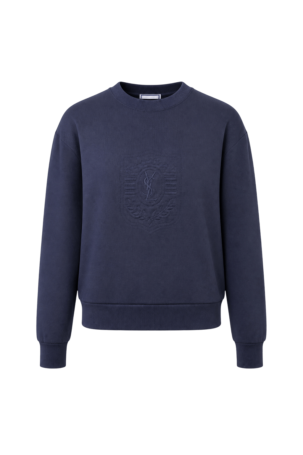 1990s Navy Blue Cotton Sweater - Front View