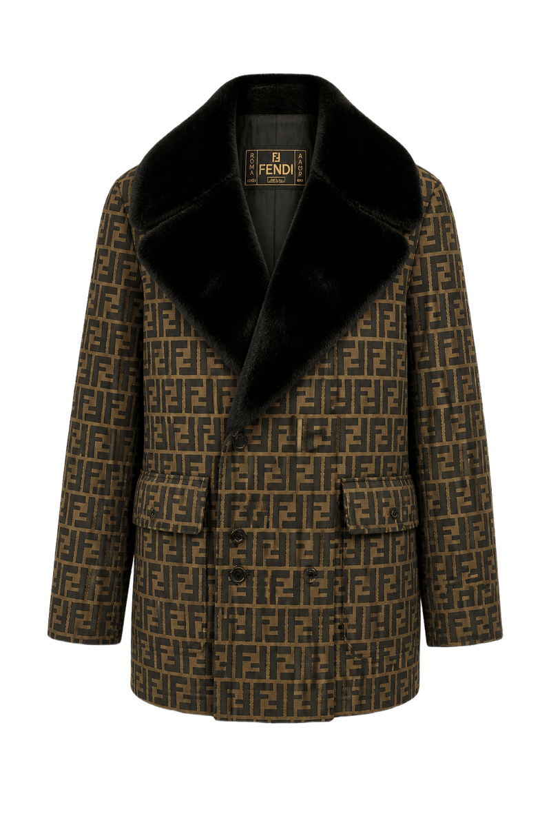 1990s Tan Polyester Jacket - Front View
