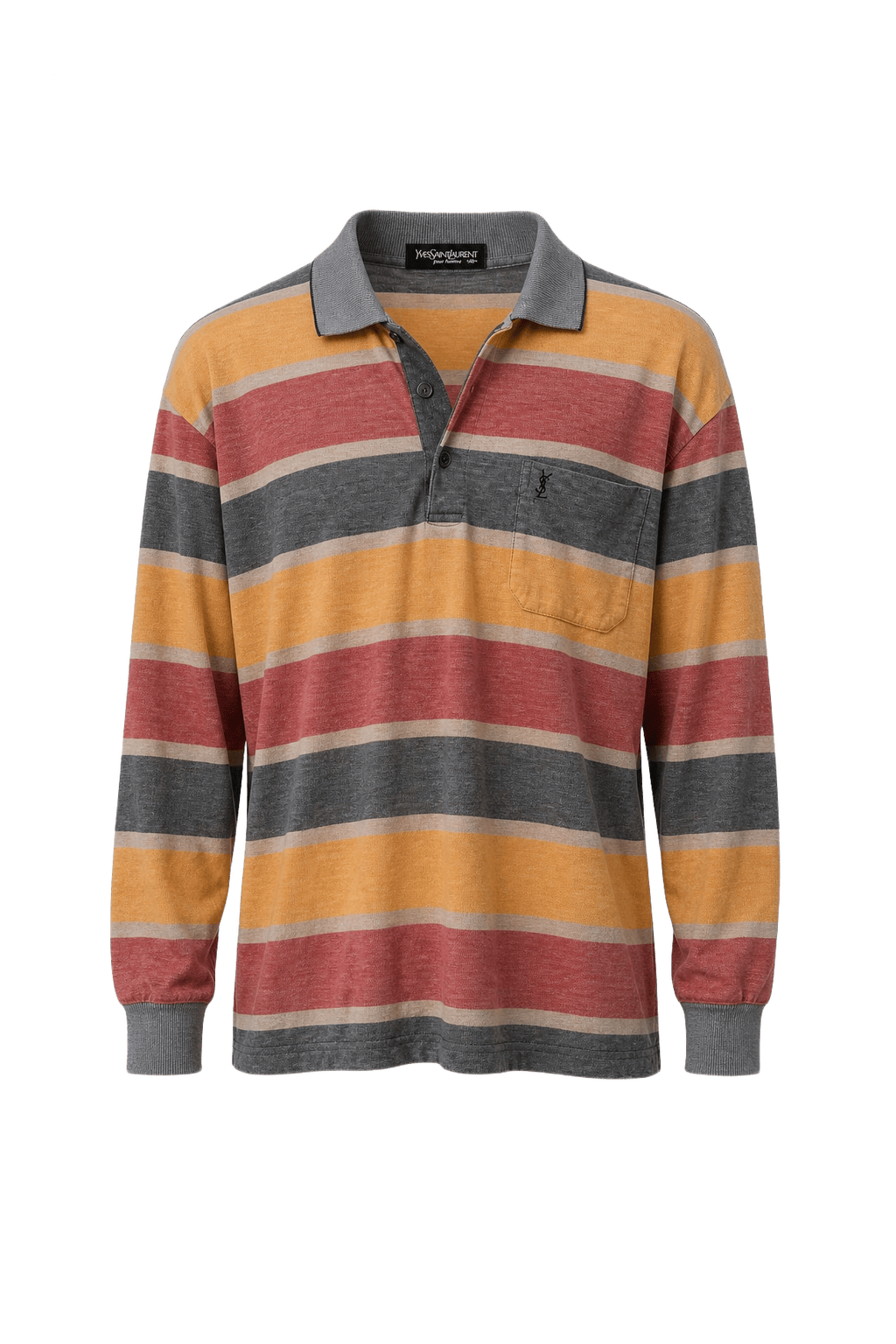 1980s Multi-Color Cotton Polo - Front View