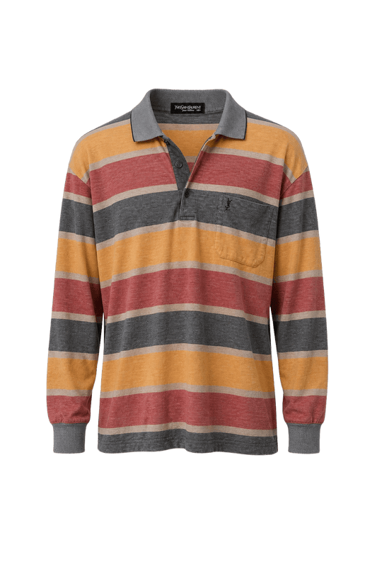 1980s Multi-Color Cotton Polo - Front View