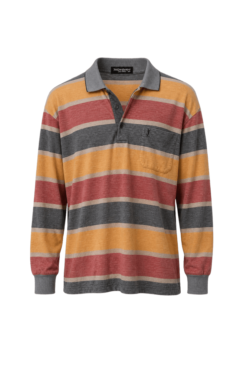 1980s Multi-Color Cotton Polo - Front View