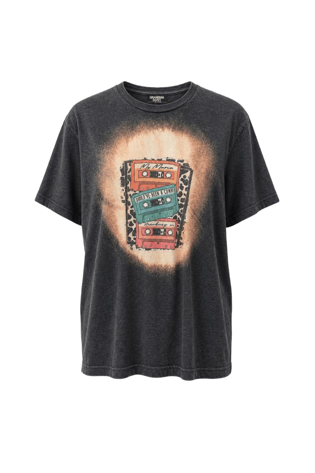 1990s Charcoal Grey Cotton Blend T-Shirt - Front View