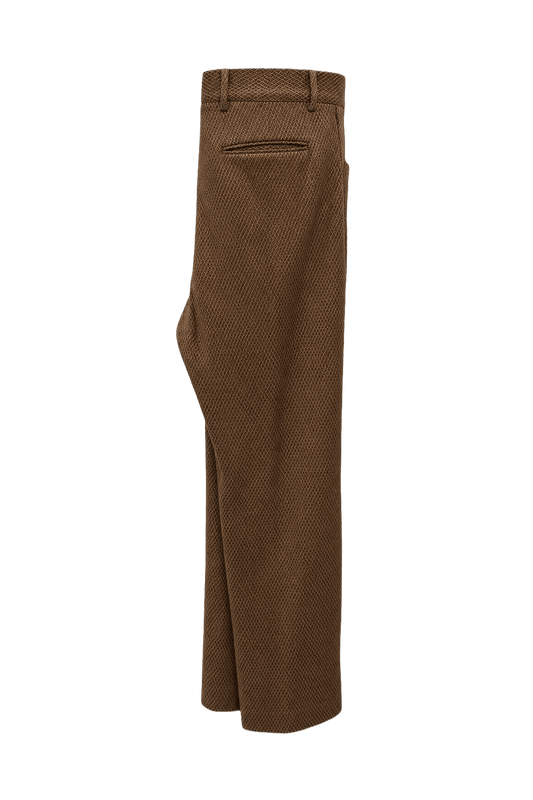 1970s Tan Synthetic Blend Trousers - Front View