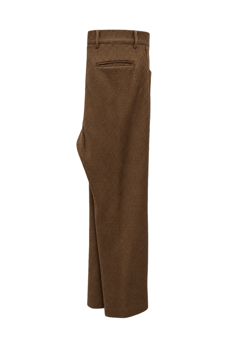 1970s Tan Synthetic Blend Trousers - Front View