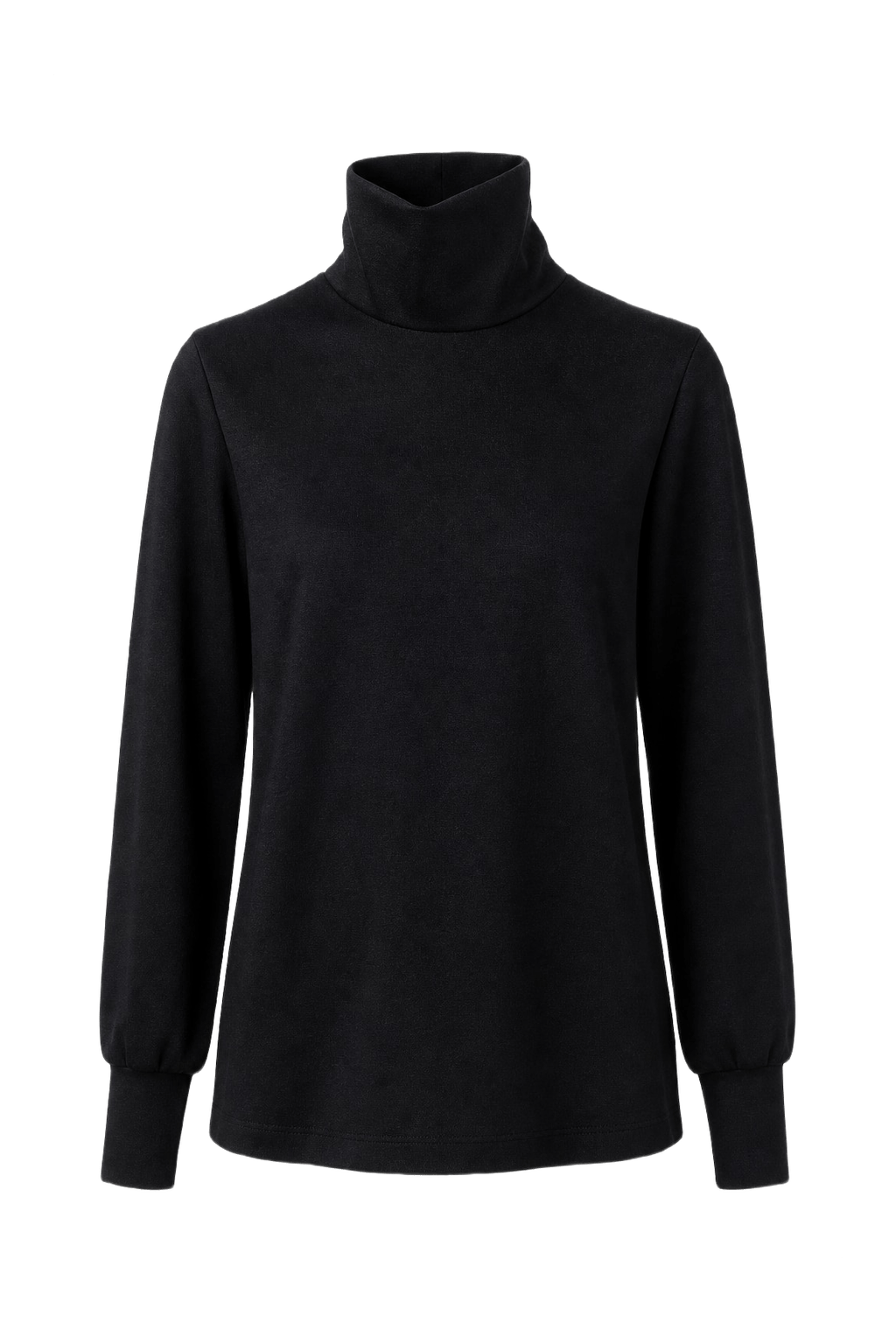 1960s Black Synthetic Blend Turtleneck - Front View