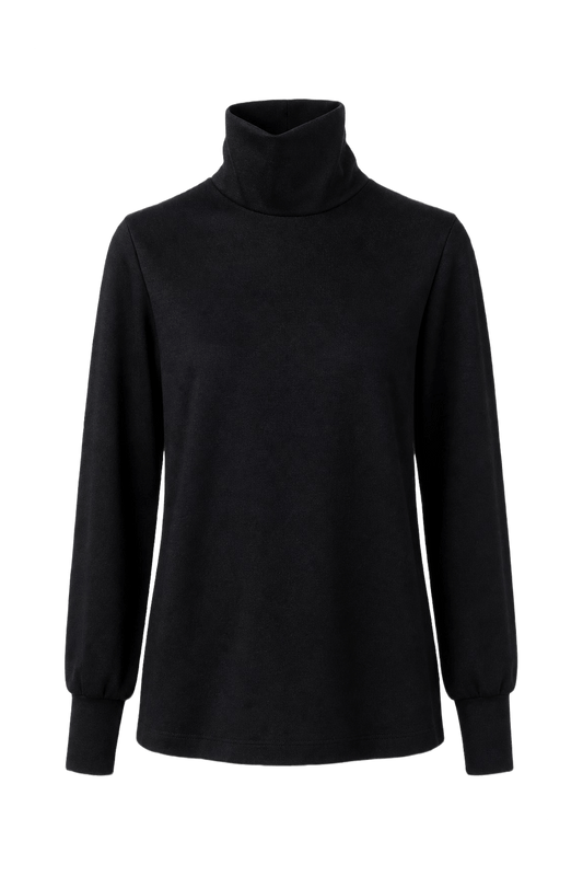 1960s Black Synthetic Blend Turtleneck - Front View