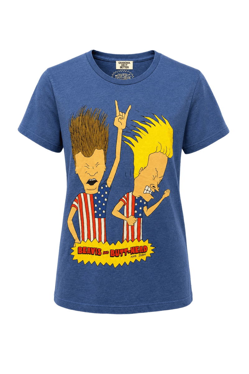 1990s Blue Cotton Blend T-Shirt - Front View