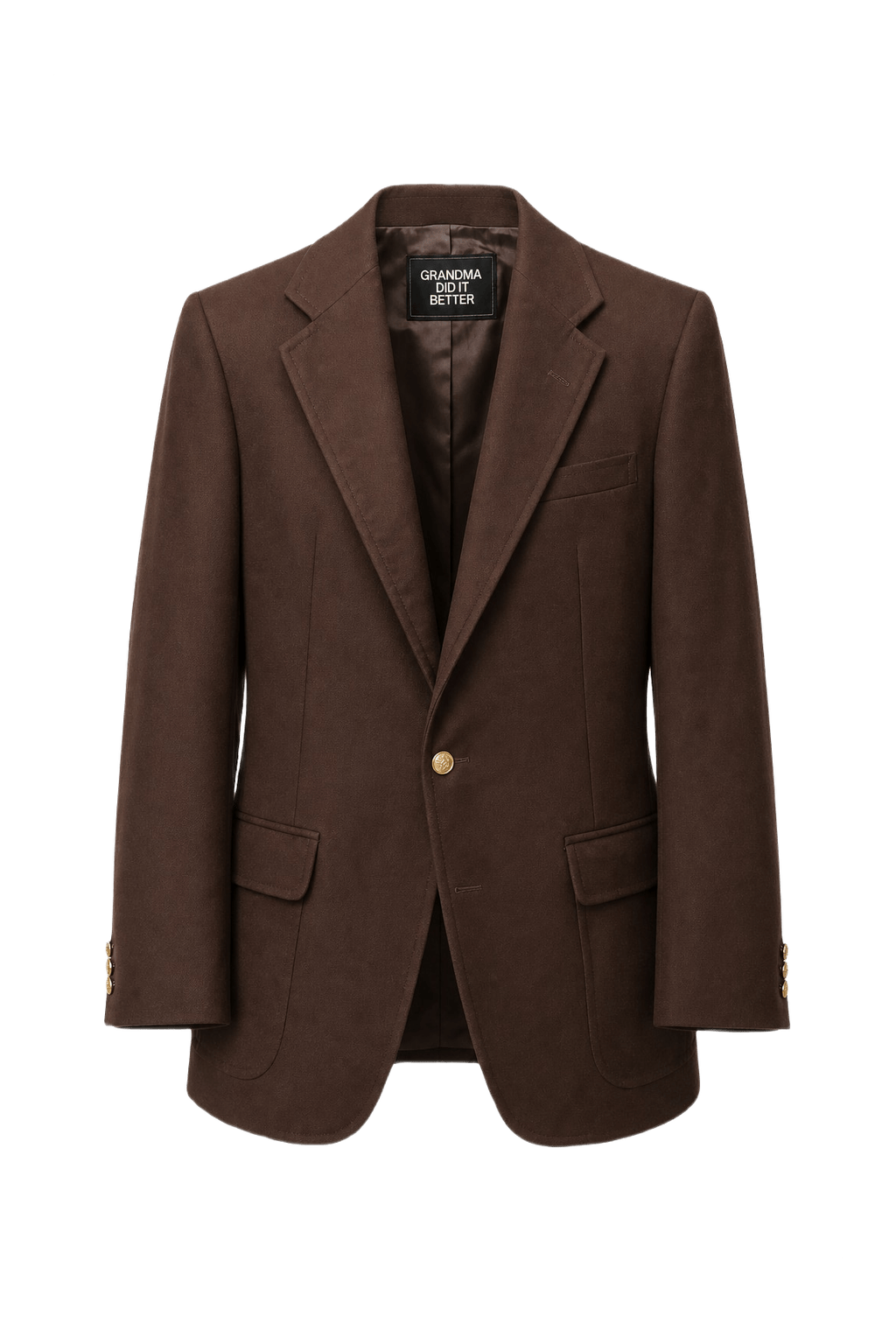 1960s Brown Wool Blend Blazer - Front View