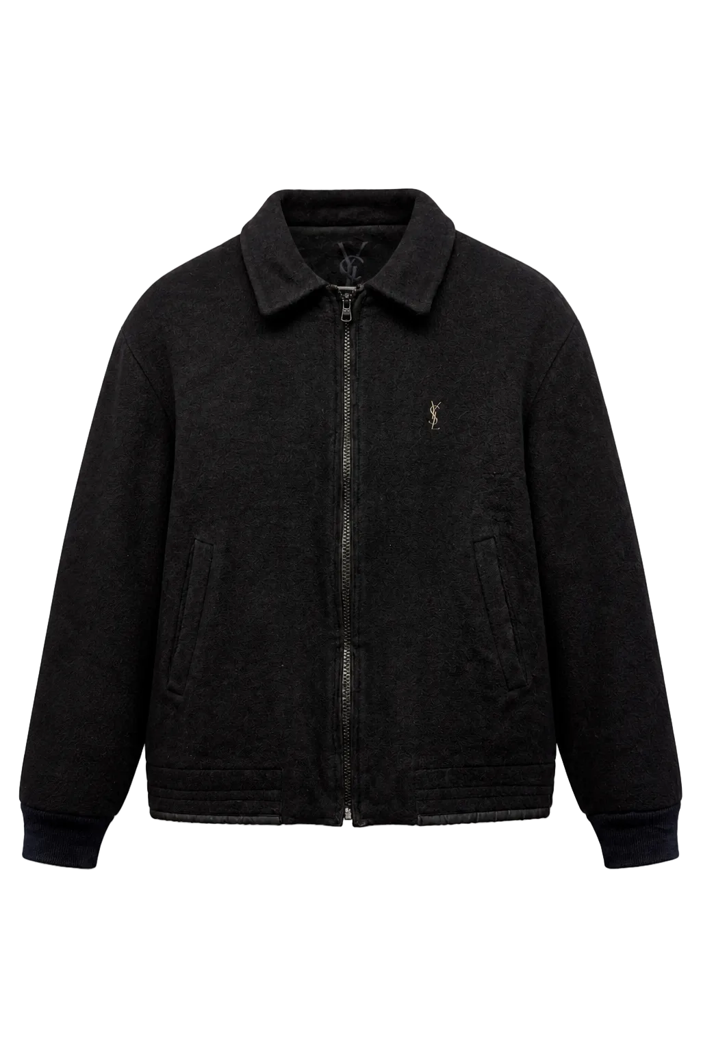 1980s Dark Grey Wool Jacket - Front View