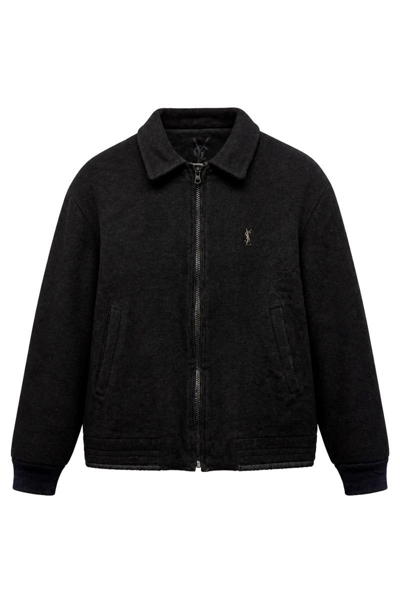 1980s Dark Grey Wool Jacket - Front View